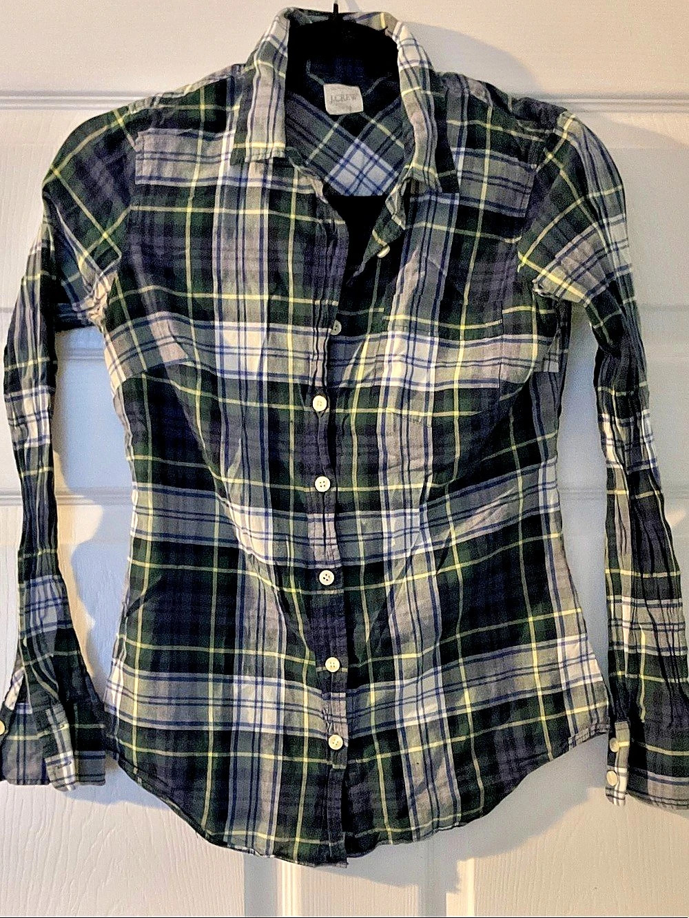 J.Crew The Perfect Shirt Plaid Button Down Green & Blue